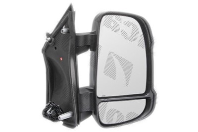 Oglinda exterioara Citroen Jumper, Fiat Ducato, Peugeot Boxer, 2006-, partea Stanga, culoare sticla crom, sticla convexa, cu carcasa neagra, cu incal foto
