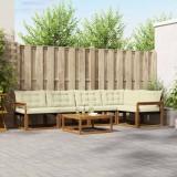 vidaXL Set de canapele de exterior cu pernă 6 pcs Natural și Crem 3369473
