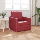 vidaXL Sofa de podea 2 &icirc;n 1 Bordo 74x77x81 cm Piele artificială