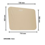 Geam luneta jos cabina patrata tip vechi UTB U-445, 718x620 mm