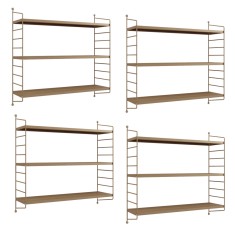 Set 4 buc raft perete Strangnas 50x60x15cm otel maro deschis [en.casa] HausGarden Leisure foto