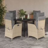 Set mobilier pentru gradina, 5 piese, cu perne, bej, poliratan GartenMobel Dekor, vidaXL