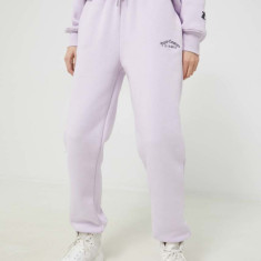 Juicy Couture pantaloni de trening Wendy femei, culoarea violet, cu imprimeu