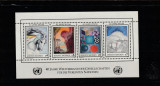 Natiunile Unite Vienna 1986-W.F.U.N.A.,Federatia Mond.UN.,dantelate,MNH,Mi.Bl.3, Organizatii internationale, Nestampilat