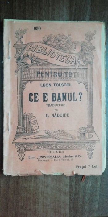 myh 61 44 - Biblioteca pt toti - 950 - L Tolstoi - Ce e banul?
