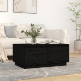VidaXL Măsuță de cafea, negru, 80x50x35 cm, lemn masiv de pin 814443
