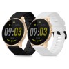 Set 2 Curele Kwmobile Alb/Negru Silicon pentru AGPTEK LW11, Curea Bratara Smartwatch TPU, Banda Fitness, Accesorii inlocuire