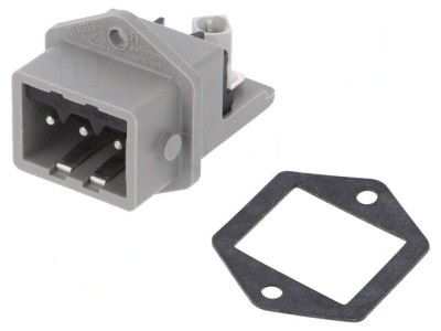 Conector dreptunghiular ST 3 pini cositorit IP54 foto