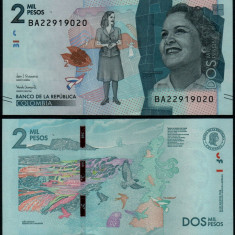 COLUMBIA █ bancnota █ 2000 Pesos █ 2018 █ P-458 █ UNC █ necirculata