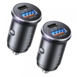 Incarcator Auto Lisen, 51W, 3A, 1 x USB-A - 1 x USB-C, Set 2 bucati, Negru YL0223080037