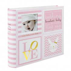 Album foto Baby Loveliest 10x15, roz personalizabil, 200 poze, spatiu notite foto