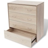 Cumpara ieftin Dulap cu 4 sertare, 60x30,5x71 cm, culoare stejar
