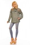 N554-1218 Bluza cu croi larg si insertii brodate
