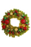 Coroniță de Crăciun LED pentru ușă 40 cm artificială pentru exterior, instalare ușoară &ndash; verde