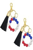 2 Bucăți Brățară cu Pandantiv și Mărgele, Accesorii Elegante cu Ciucuri din Piele