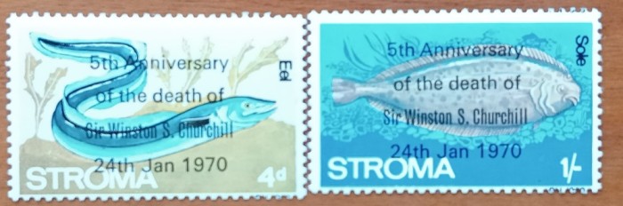 UK-SCOTIA-(ENISIUNE LOCALA- STROMA)- &#039;&#039;ANIV. SIR W. CHURCHIL&#039;&#039;-lot 2val- MNH -NESTAMPL.--VEZI SCAN