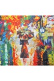 Esarfa patrata FP dama, Dacali, rosu/ albastru, 70x70 cm, Matase, Marime universala