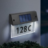 Lampa solara numar casa plexi, 22 cm, 5 LED alb rece, iluminare adresa, exterior, senzor lumina