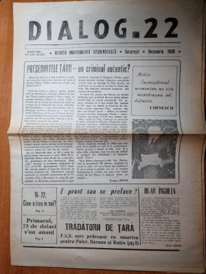 ziarul dialog.22 decembrie 1990-presedintele tarii-un criminal autentic ? foto