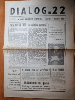 ziarul dialog.22 decembrie 1990-presedintele tarii-un criminal autentic ? foto