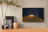 Tablou Canvas cu design abstract aur și ondulat, 39 x 26 cm, CMCLASS