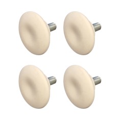 Picior pentru mobila &Oslash; 36 mm, filet M6 x 12 mm, alb, 4 buc / set