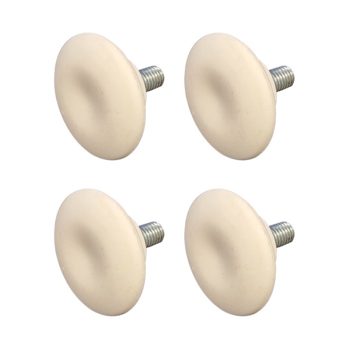 Picior pentru mobila &Oslash; 36 mm, filet M6 x 12 mm, alb, 4 buc / set