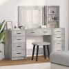VidaXL Masă de Machiaj 3 pcs Gri 40 x 41 x 135 cm Lemn compozit