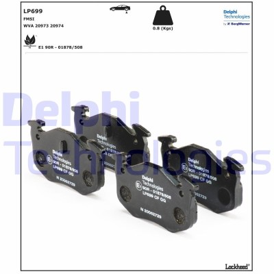 DELPHI LP699 set placute frana,frana disc foto