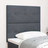 VidaXL Tăblie cap cu lumini cu bandă LED Ajustabil Gri 90 cm Catifea