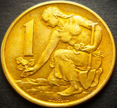 Moneda 1 COROANA - RS CEHOSLOVACIA, anul 1986 * cod 3352 foto