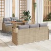 Set de canapele pentru grădină Manual 6 pcs bej și gri deschis