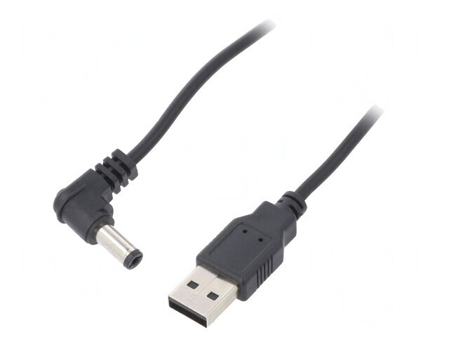 Cablu USB A la DC 5.5/2.1 Negru 1m