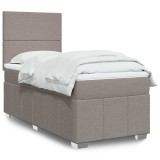 vidaXL Pat box spring cu saltea, gri taupe, 80x200 cm, textil 3293792