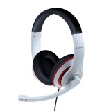 CASTI Gembird, cu fir, standard, utilizare multimedia, call center, microfon pe brat, conectare prin Jack 3.5 mm, alb / negru, &quot;MHS-03-WTRDBK&quot;, (timbr
