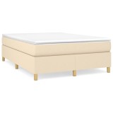 Cumpara ieftin Pat continental cu saltea, crem, 140x200 cm, material textil