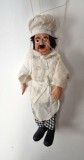 marioneta vintage bucatar lemn sculptat teatru de papusi cca 36 cm ianltime