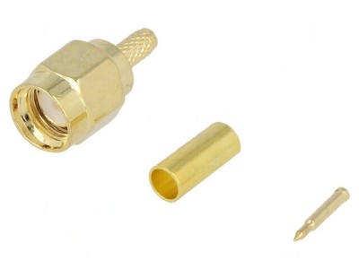 Conector SMA Tată Drept RG174 Aurit foto