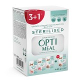 Cumpara ieftin Optimeal, Hrana umeda pisici sterilizate, diferite arome, (3+1), 0.34kg