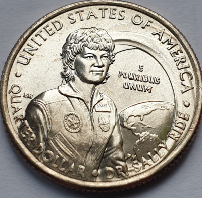 25 cents / quarter dollar 2022 USA, Dr. Sally Ride, km#769, lit. P foto