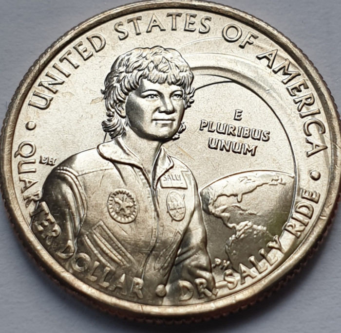 25 cents / quarter dollar 2022 USA, Dr. Sally Ride, km#769, lit. P