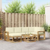 vidaXL Set de canapele de exterior cu pernă 7 pcs Alb și crem 3387914