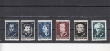 ROMANIA 1958 LP 452 SCRIITORI ROMANI SERIE MNH