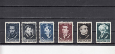 ROMANIA 1958 LP 452 SCRIITORI ROMANI SERIE MNH foto