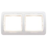 Rama Comtec Eco MF0012-06059, 2 posturi, alb, pentru priza / intrerupator