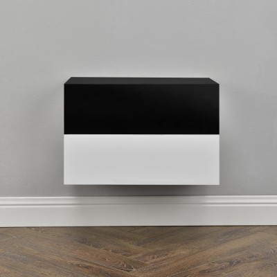 Set 2 bucati comoda suspendata Model 10 alb lacuit lucios/negru lacuit lucios 46x30x15cm [en.casa] HausGarden Leisure foto