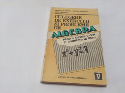 Culegere de algebra pt clasele V-VIII si admitere in liceu de Petruta Gazdaru foto