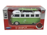 Macheta replica Volkswagen T1 Surf din Metal verde