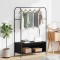 vidaXL Suport haine cu rafturi Stejar negru 100x44x160 cm