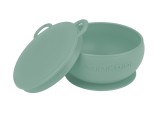 Bol minikoioi cu ventuza si capac, 100% premium silicone &ndash; river green